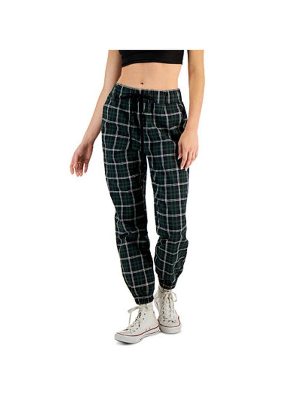 Tinseltown NWT Junior Girls' Plaid Utility Jogger Pants Size L